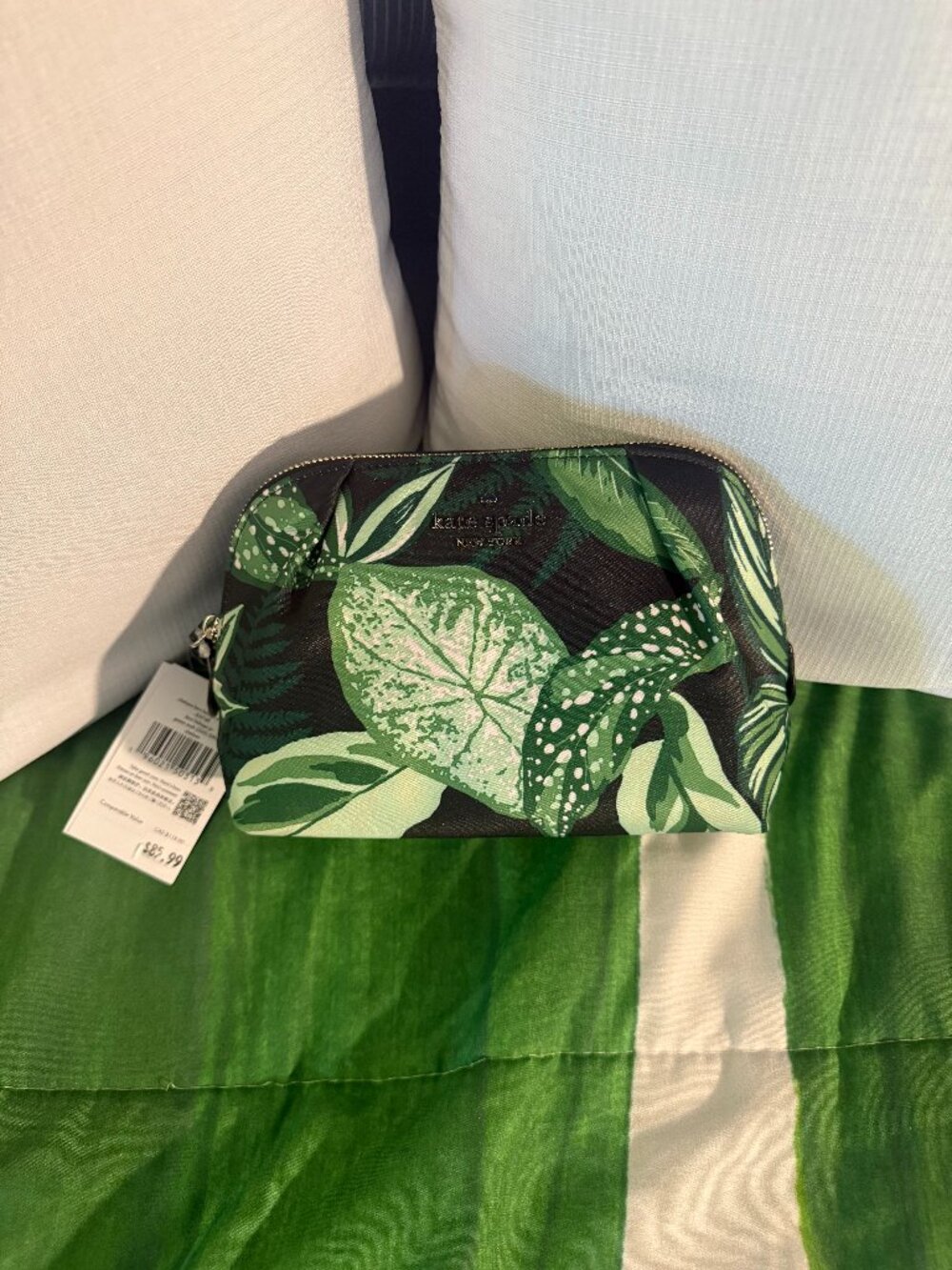 NWT - Kate Spade New York - Chelsea Fern Foliage Printed Makeup Bag